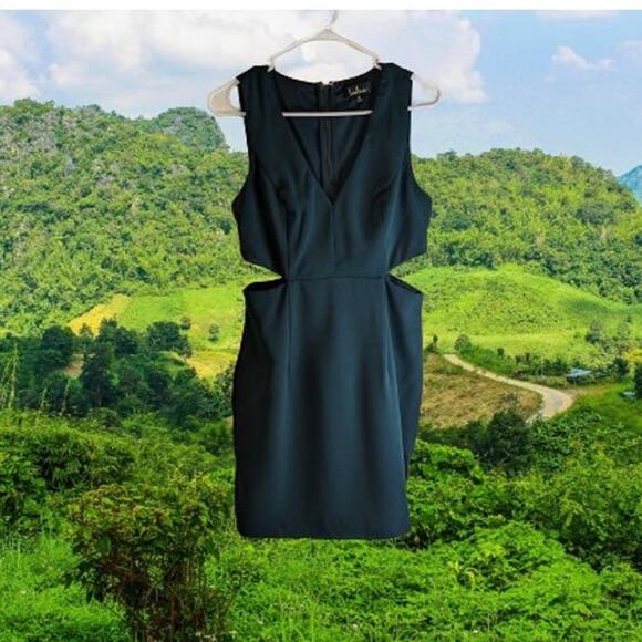 Lulus medium green sleeveless side cutouts lined polyester woman's dress. - Picture 1 of 1
